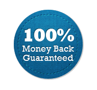 Money Back Guarantee 100% - Circle Badge Blue