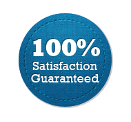 Satisfaction Guarantee 100% - Circle Badge Blue
