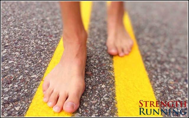 barefoot running on concrete